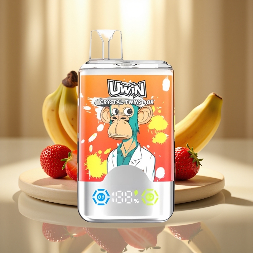 UWIN Crystal Twins 40000 Puffit Disposable Vape Mansikka-Banaani Rakkaus 66 32ml Type-C