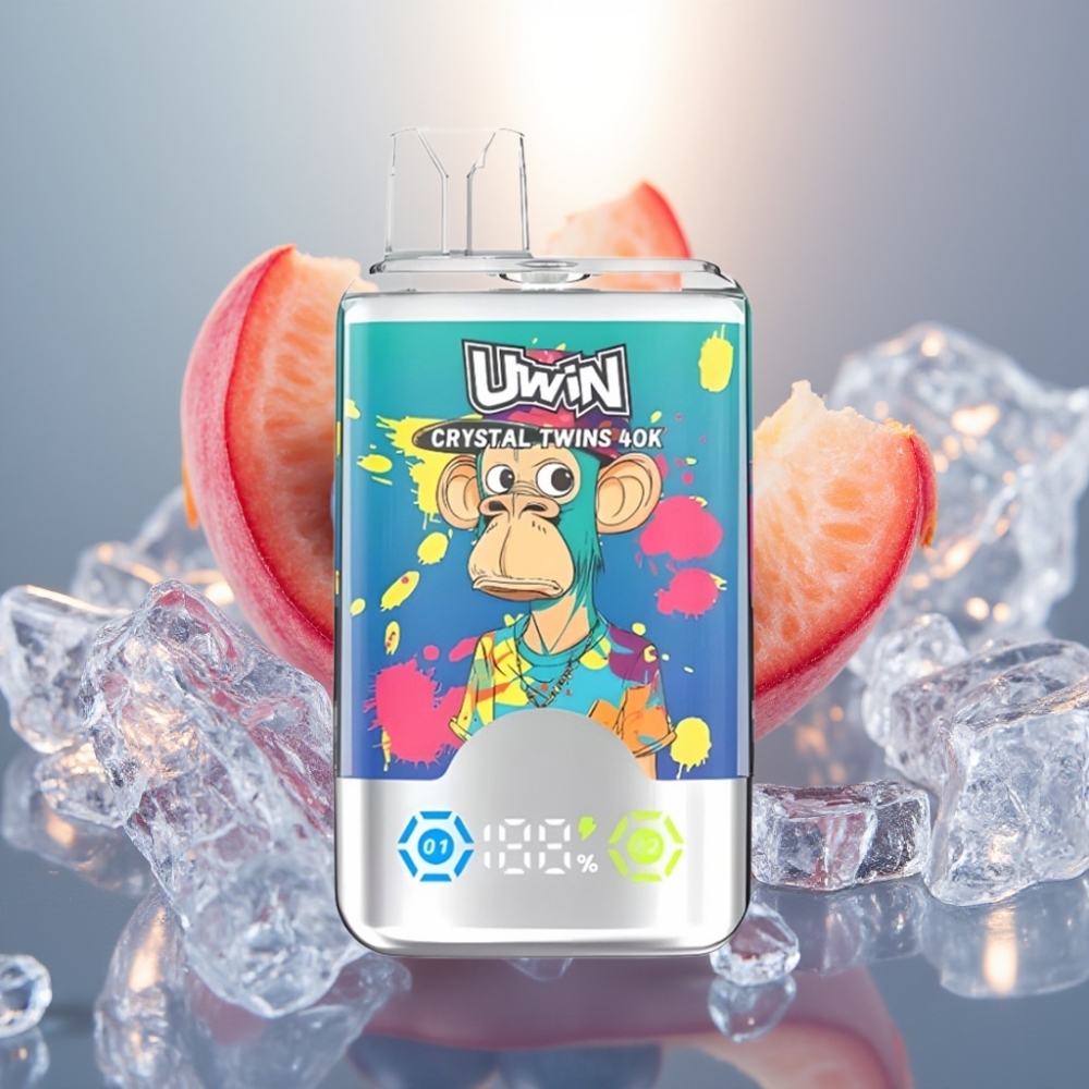 UWIN Crystal Twins 40000 Puffs Mustikka Jää Kesäpersikka Jää Mesh 06 Ohm