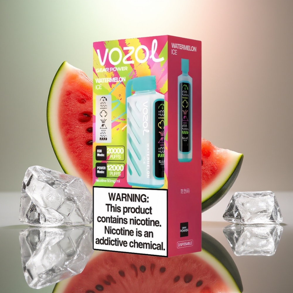 VOZOL Gear Power 20000 Puffs Disposable Vesiinmeloni-Jää Dual Mesh Coil Full Screen Display