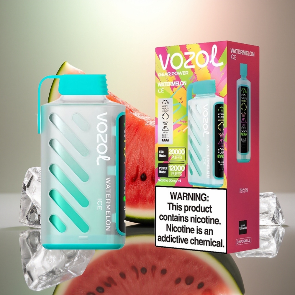 VOZOL Gear Power 20000 Puffs Disposable Vesiinmeloni-Jää Dual Mesh Coil Full Screen Display