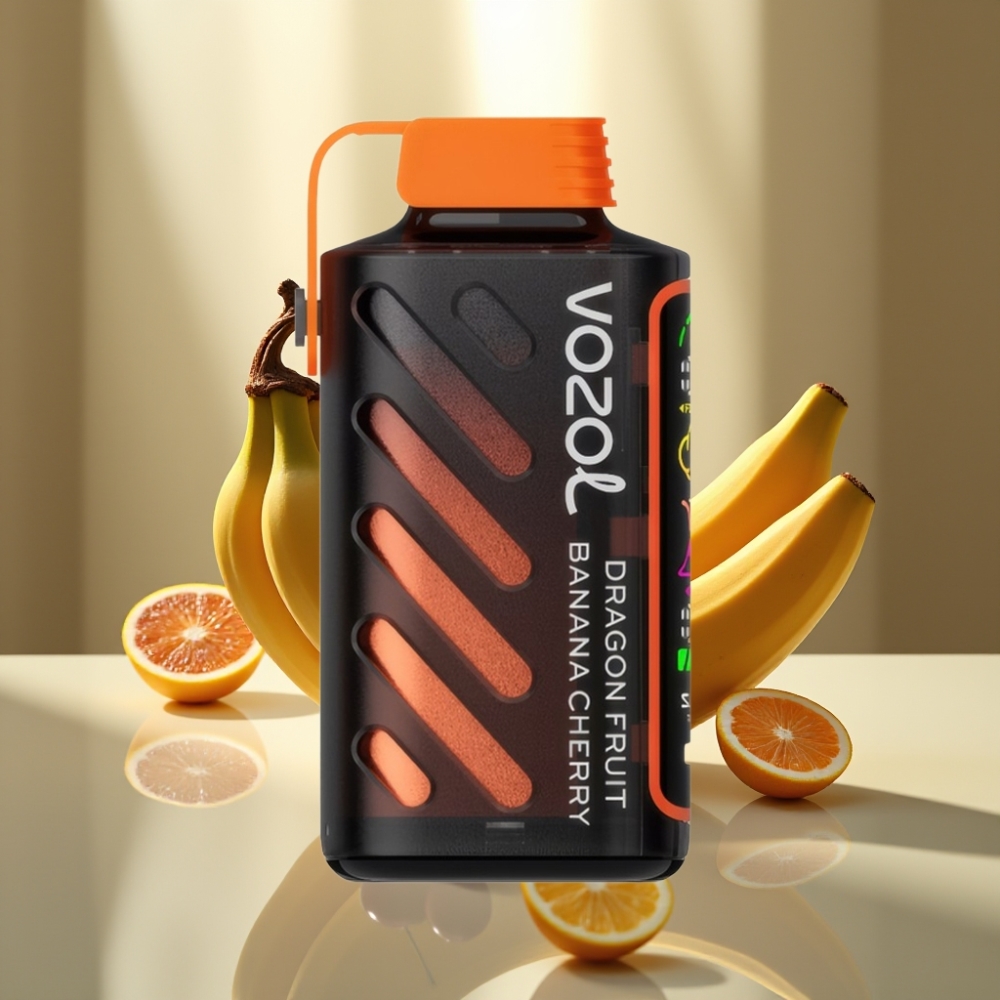 VOZOL Gear Power 20000 Puffs Kaksoisverkkokäämi Näyttö Liekkihedelmä Banaani Kirsikka