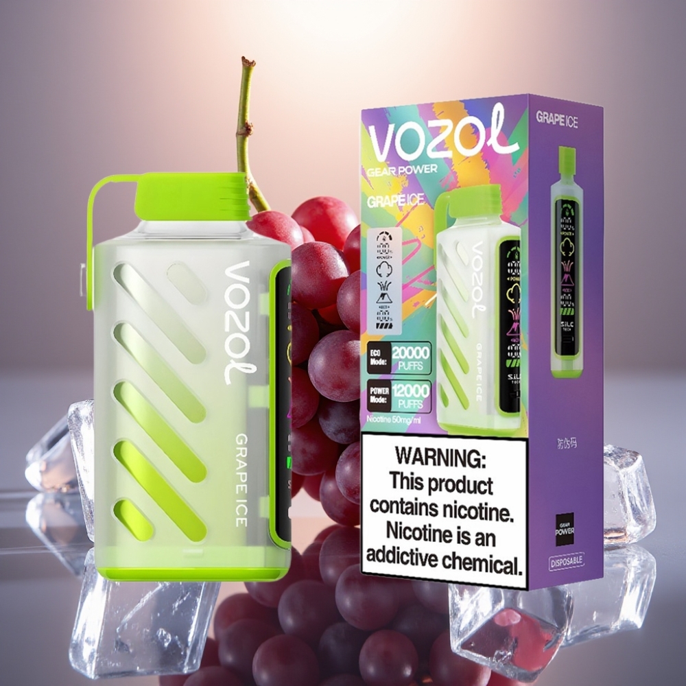 VOZOL Gear Power 20000 Puffs SiLC Tech Kaksoishuotokela Rapean Jään Rapea