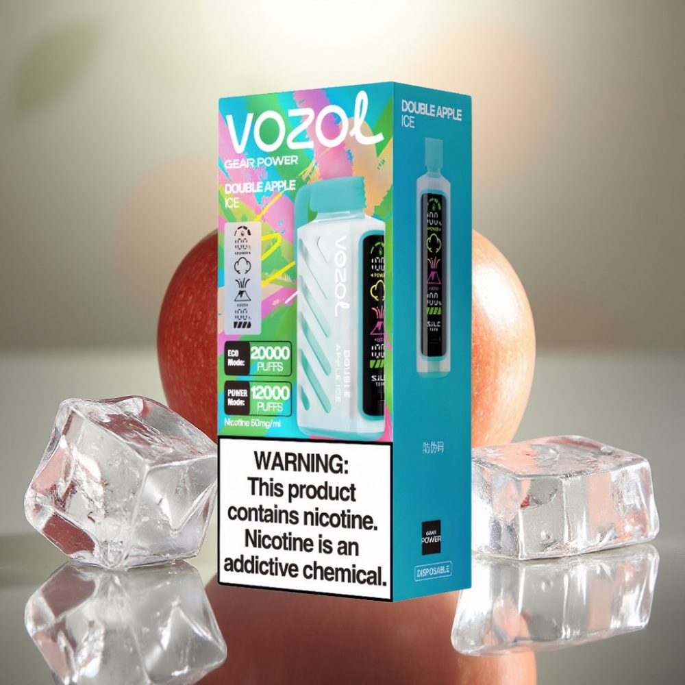 VOZOL Gear Power 20000 Pähkinä Kaksoisomena Jää Kertakäyttöinen Vape Dual Mesh Coil 20mL