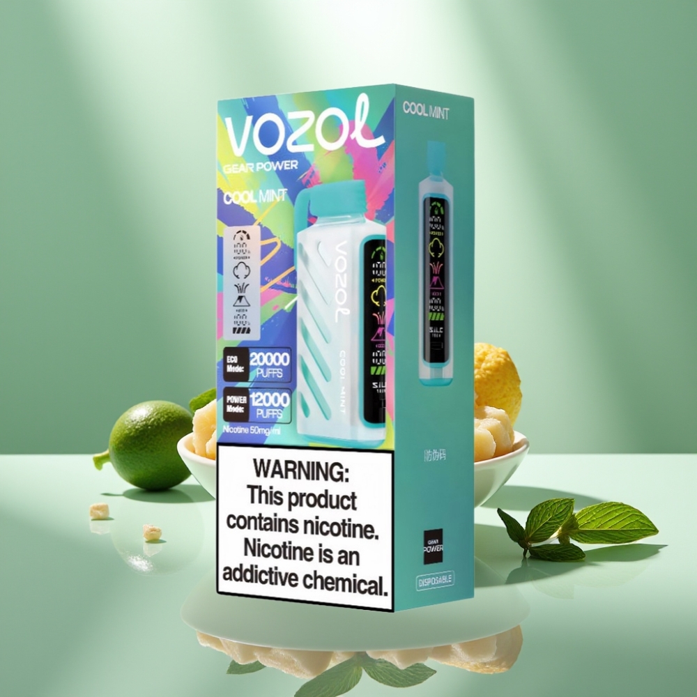 VOZOL Gear Power 20000 Pähkäytettävä Vape Viileä Minttu ja SiLC Tech Dual Mesh Coil