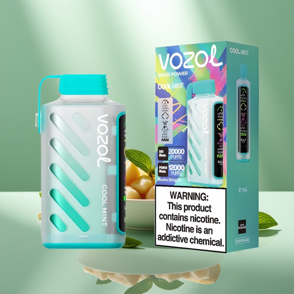 VOZOL Gear Power 20000 Pähkäytettävä Vape Viileä Minttu ja SiLC Tech Dual Mesh Coil