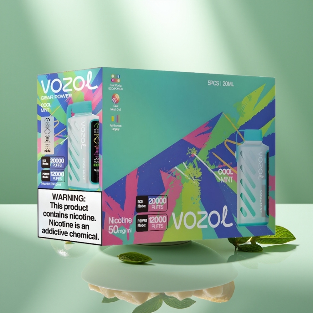 VOZOL Gear Power 20000 Pähkäytettävä Vape Viileä Minttu ja SiLC Tech Dual Mesh Coil