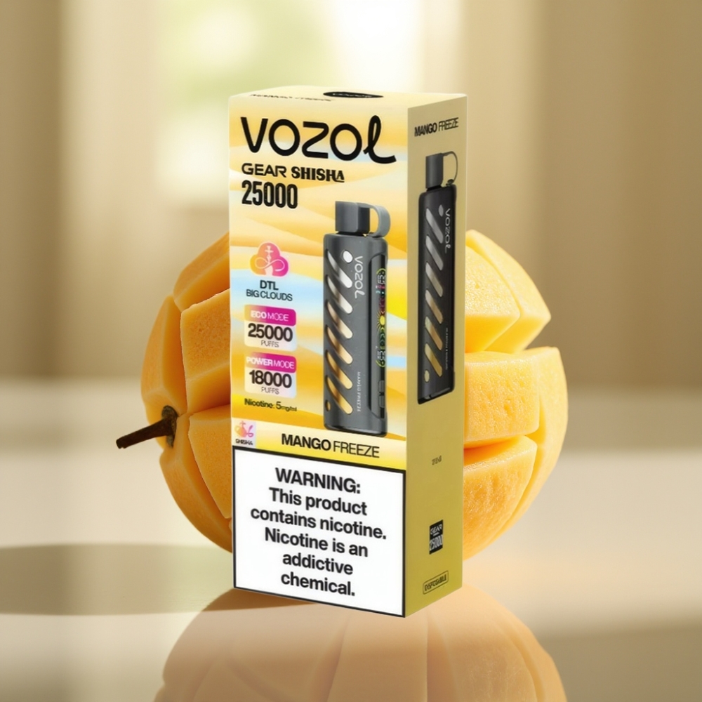 VOZOL Gear Shisha 25000 Puffs Dual Mesh Dual Modes Mango Jäädyke