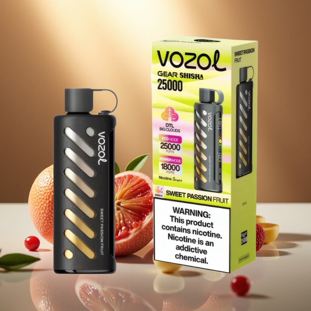 VOZOL Gear Shisha 25000 Puffs Karkea Passiohedelmä SiLC Tech Dual Mesh