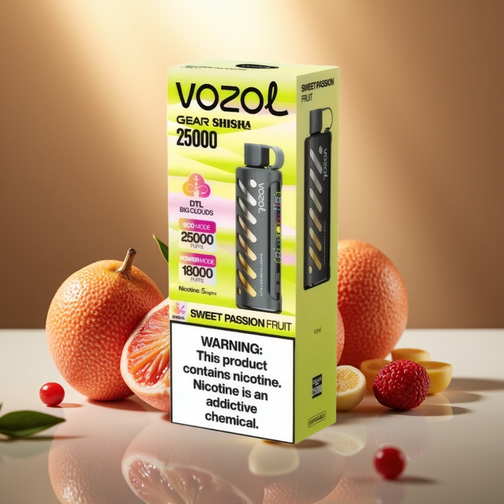 VOZOL Gear Shisha 25000 Puffs Karkea Passiohedelmä SiLC Tech Dual Mesh