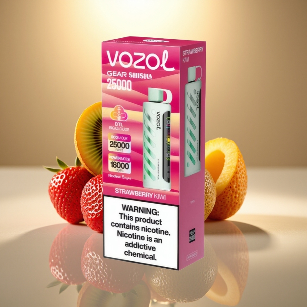 VOZOL Gear Shisha 25000 Puffs Mansikkakiivi SiLC Tech Dual Mesh