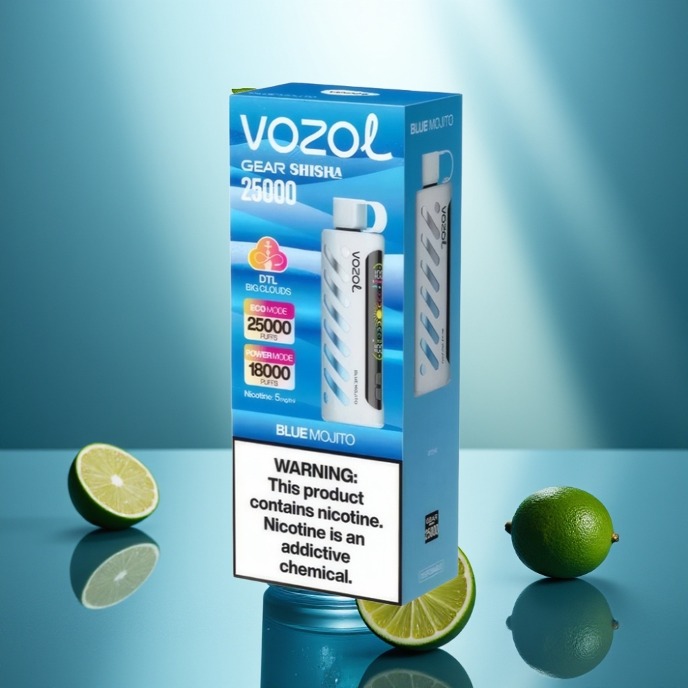 VOZOL Gear Shisha 25000 Puffs Sininen Mojito - Dual Mesh Dual Modes - 1000mAh