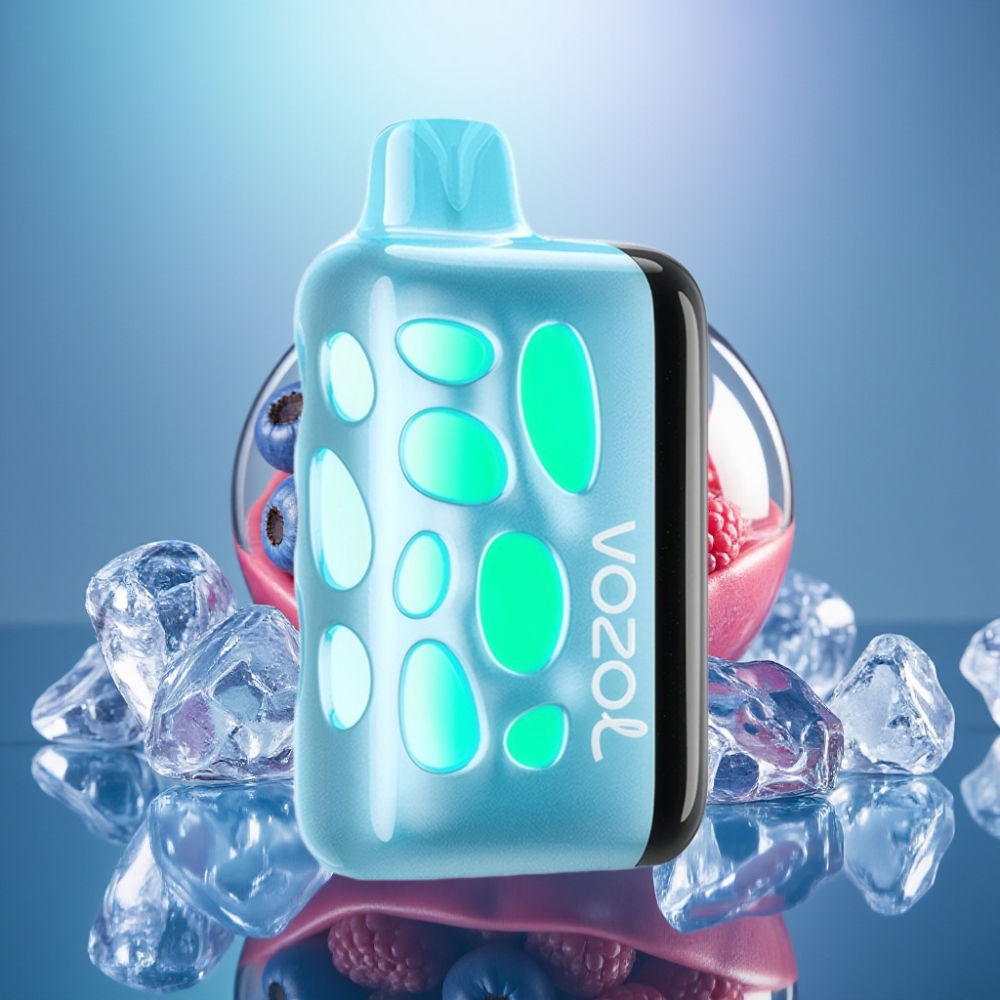 VOZOL RAVE 40000 Disposable Vape Sininen Vadelma-Jää 1000mAh Eclipse Vaping Animation
