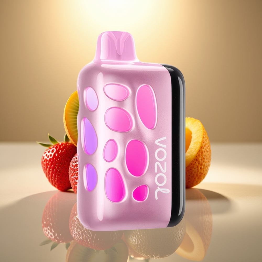 VOZOL RAVE 40000 Käyttökelpoinen Vape Mansikka-Kiivi 270° Loistava Ulkoasu 1000mAh