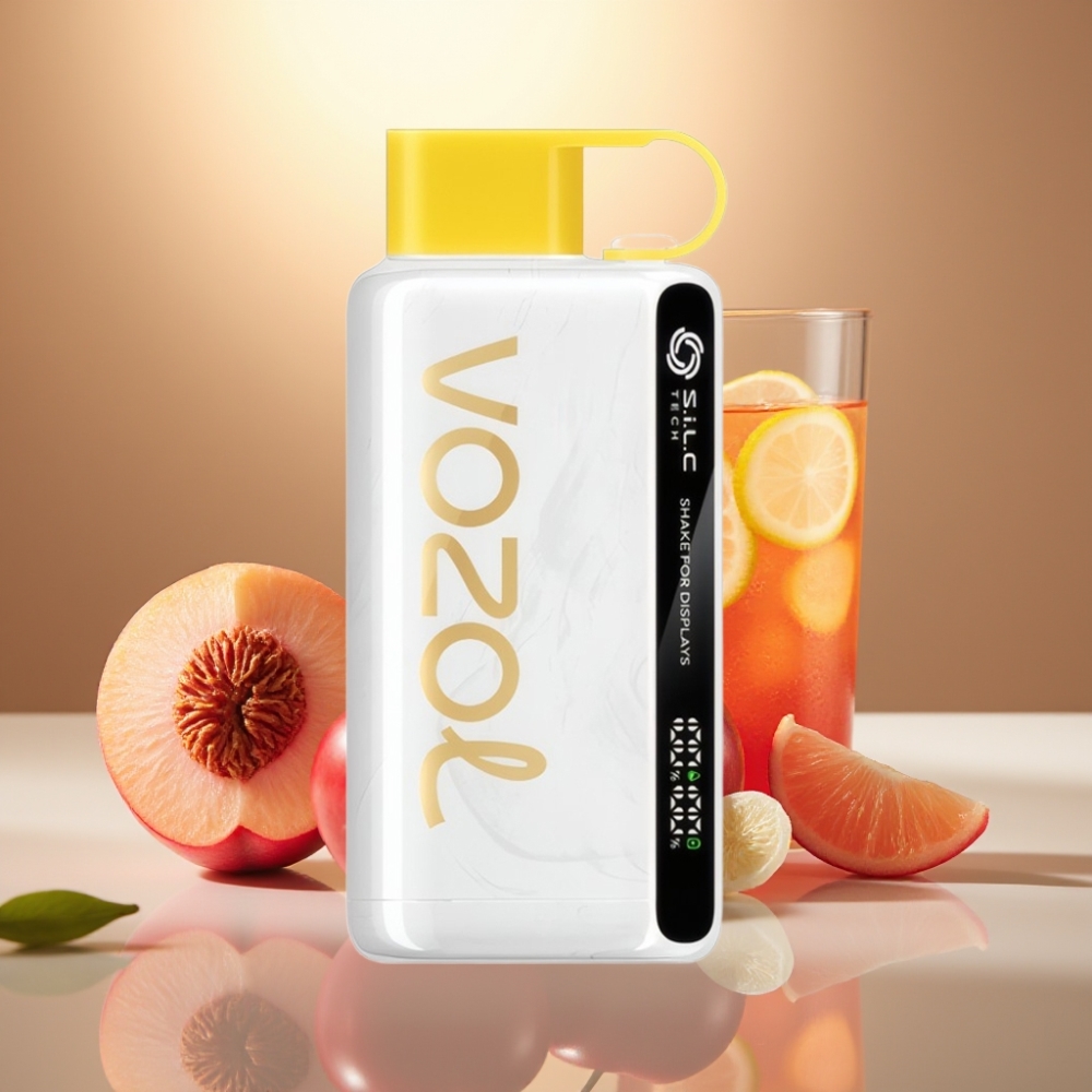 VOZOL STAR 9000/12000 Kertakäyttöinen Vape Kirsikka Persikka Limonadi – 650mAh 30 nopeampi lataus
