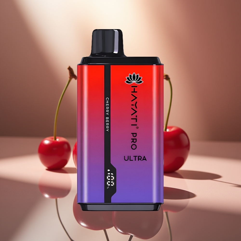 Hayati Pro Ultra 15000 Puffs Kertakäyttöhöyrytin Kirsikka-Marja 850mAh 24ml