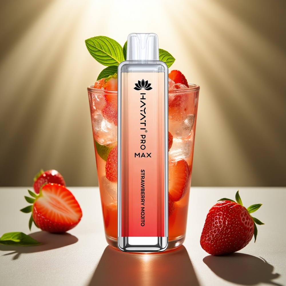 Hayati Pro Max 4000 Puffs Disposable Vape Mansikkamojito 1400mAh akku 2ml säiliö