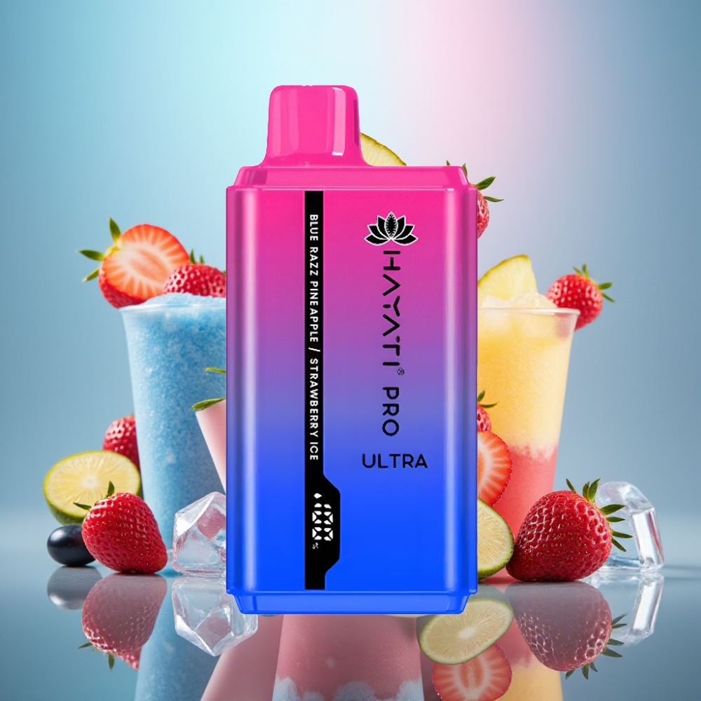 Hayati Pro Ultra 15000 Puffs Sininen Vadelma-Ananas-Mansikka-Jää 2×12ml