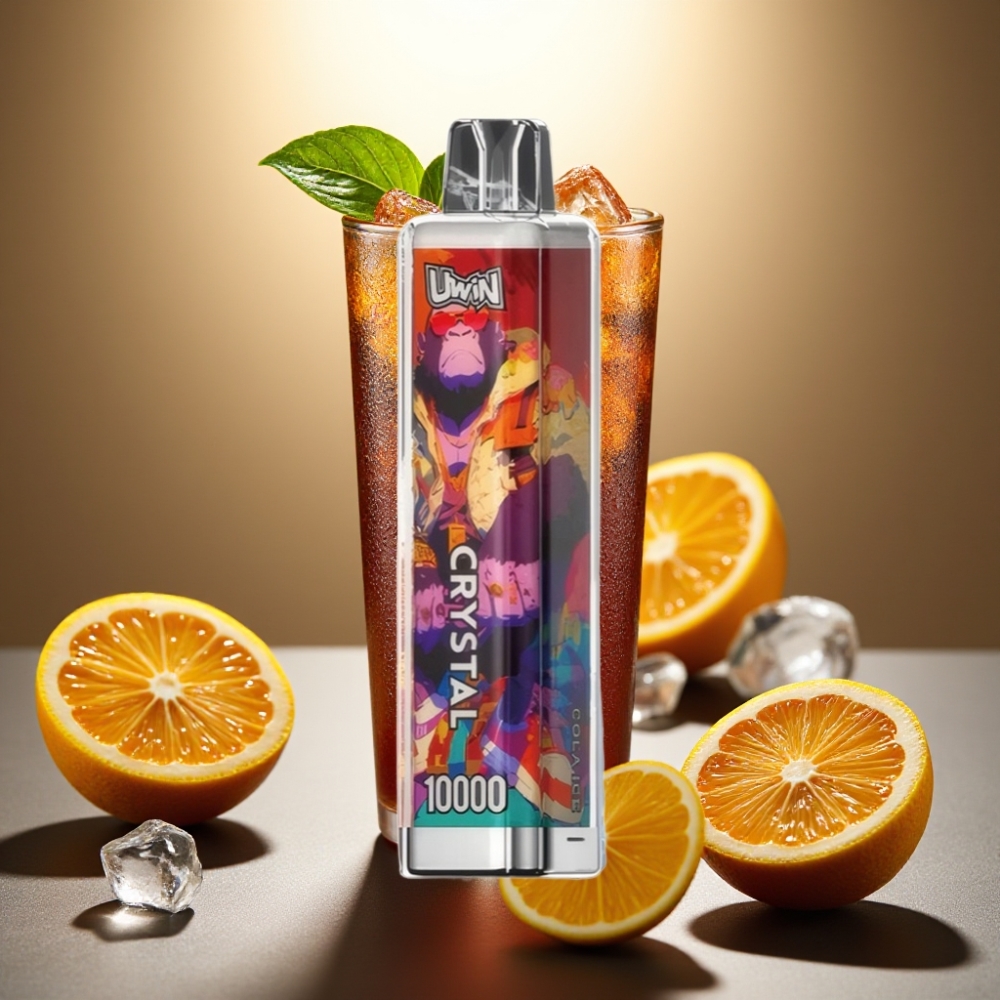 UWIN Crystal 10000 Tupakka Disposable Vape Cola-Jää (18ml, 650mAh, RGB-valot)