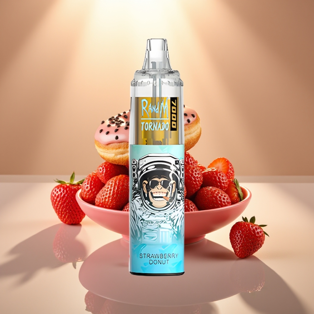 RandM Fumot Tornado 7000 Puffia Disposable Vape Mansikka-Donitsi 14 ML 850 MAH