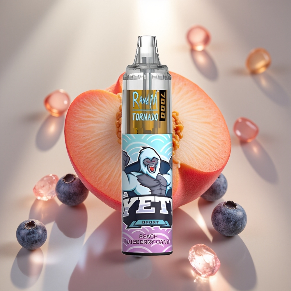 RandM Fumot Tornado 7000 Puffia RGB-valo Persikka-Harpikkakarkki