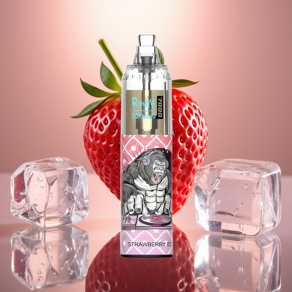 RandM Fumot Tornado 7000 Puffit Disposable Vape Mansikkajää 14ML Type-C