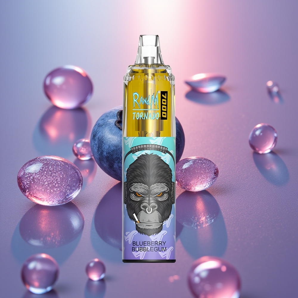 RandM Fumot Tornado 7000 Puffit Disposable Vape Mustikka Purukumia 14 ML 850 MAH