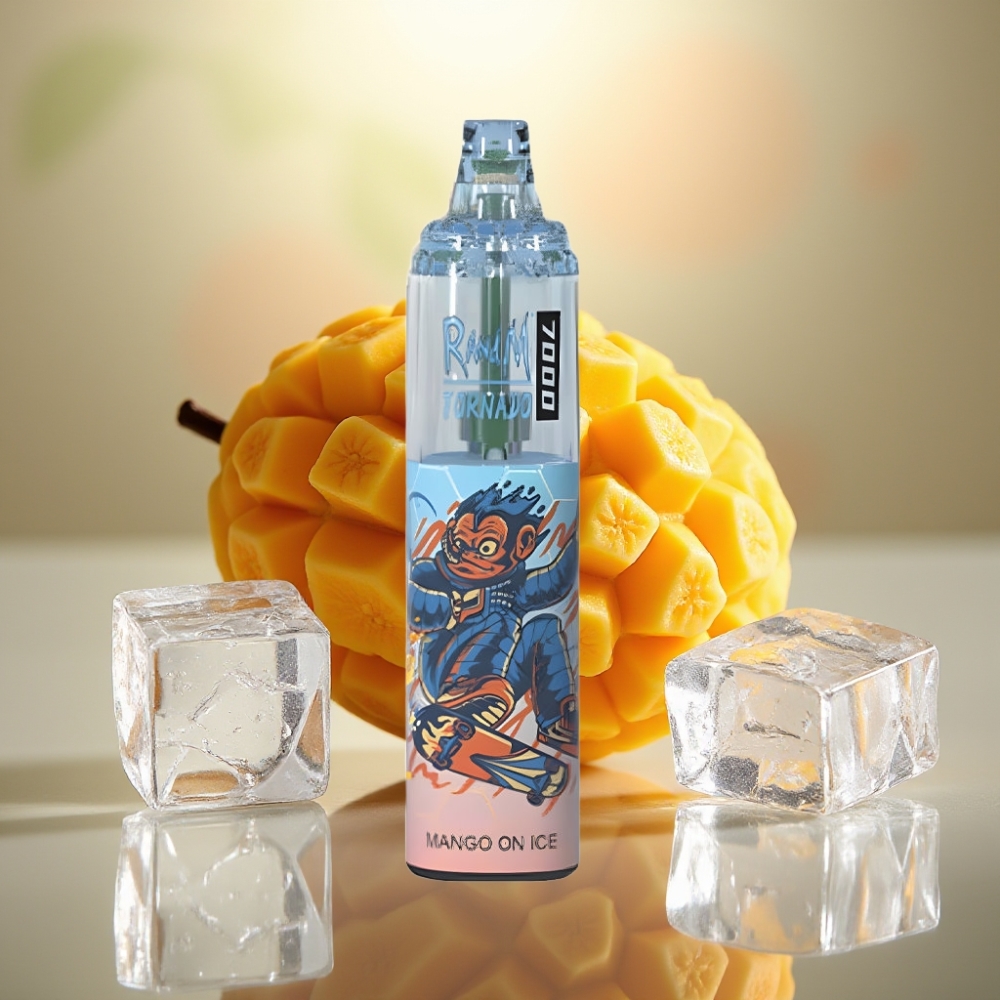 RandM Fumot Tornado 7000 Puffs 14 ML Mango Jäällä -tyyppinen Disposable Vape