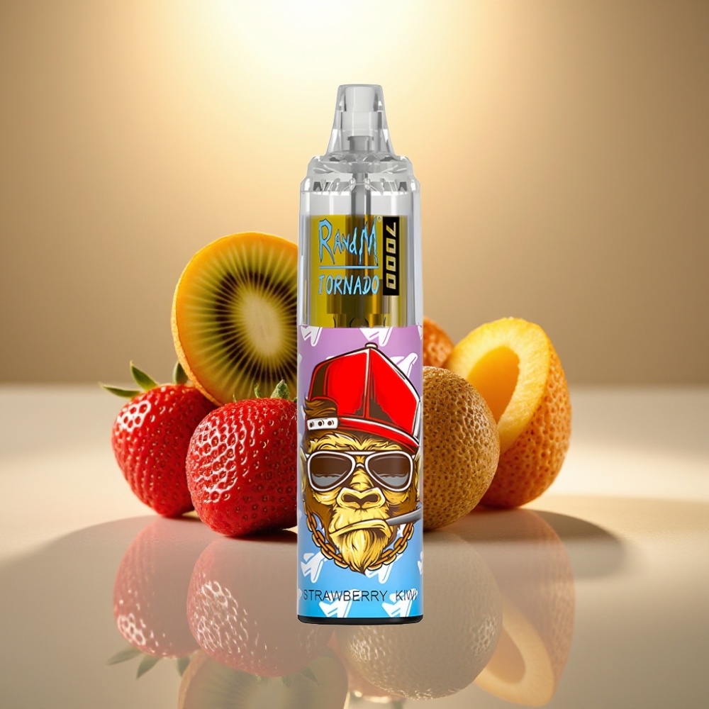 RandM Fumot Tornado 7000 Puffs 14 ML Type-C Mansikka-Kiivi