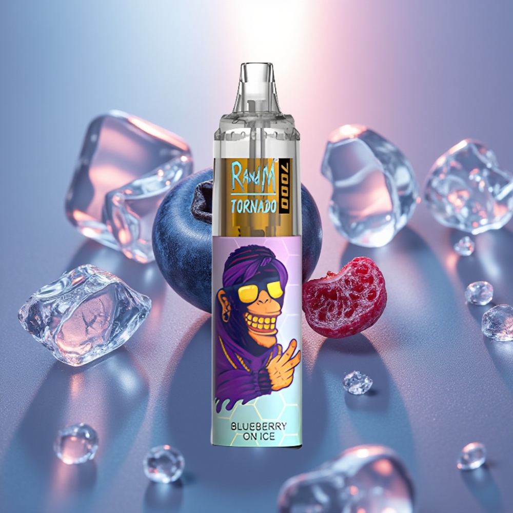 RandM Fumot Tornado 7000 Puffs Disposable Vape Mustikka Jäällä 14ML Type-C