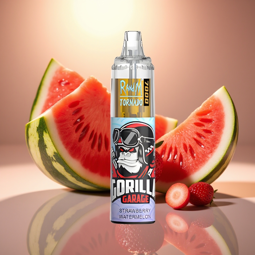 RandM Fumot Tornado 7000 Puffs Mansikka-Arbuusi 14 ML E-liuos Type-C