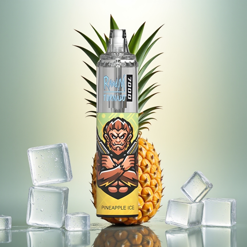 RandM Fumot Tornado 7000 Pussit Disposable Vape Ananas-Jää 14 ML E-neste Type-C