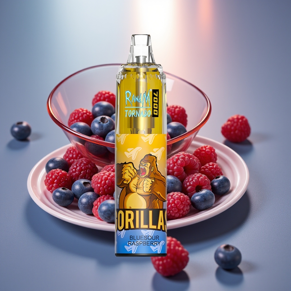 RandM Fumot Tornado 7000 Pussit Disposable Vape Sinihapan Vadelma 14 ML Type-C