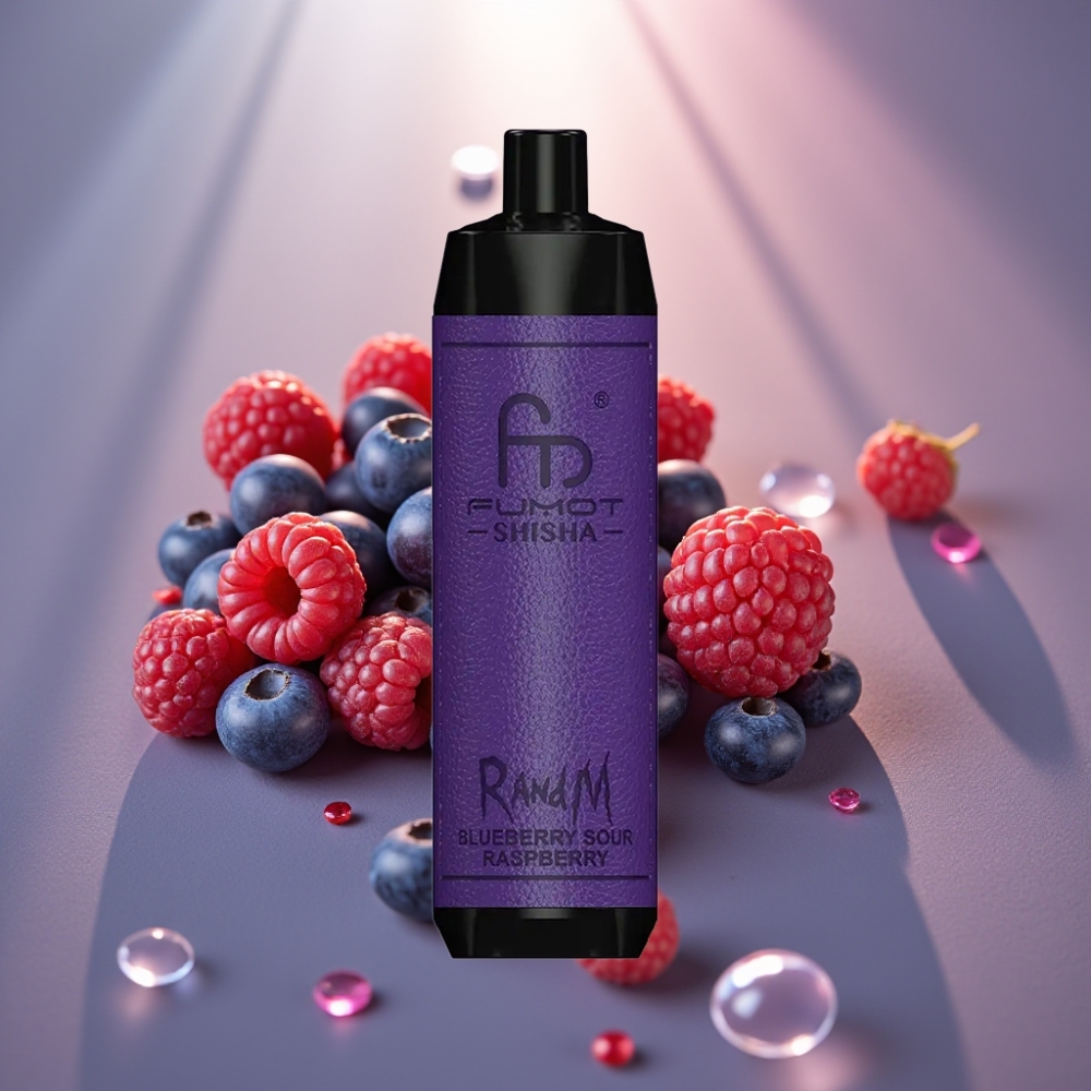RandM Fumot Shisha 10000 Puffia Disposable Vape Mustikka-Hapanvadelma 18ml 850mAh
