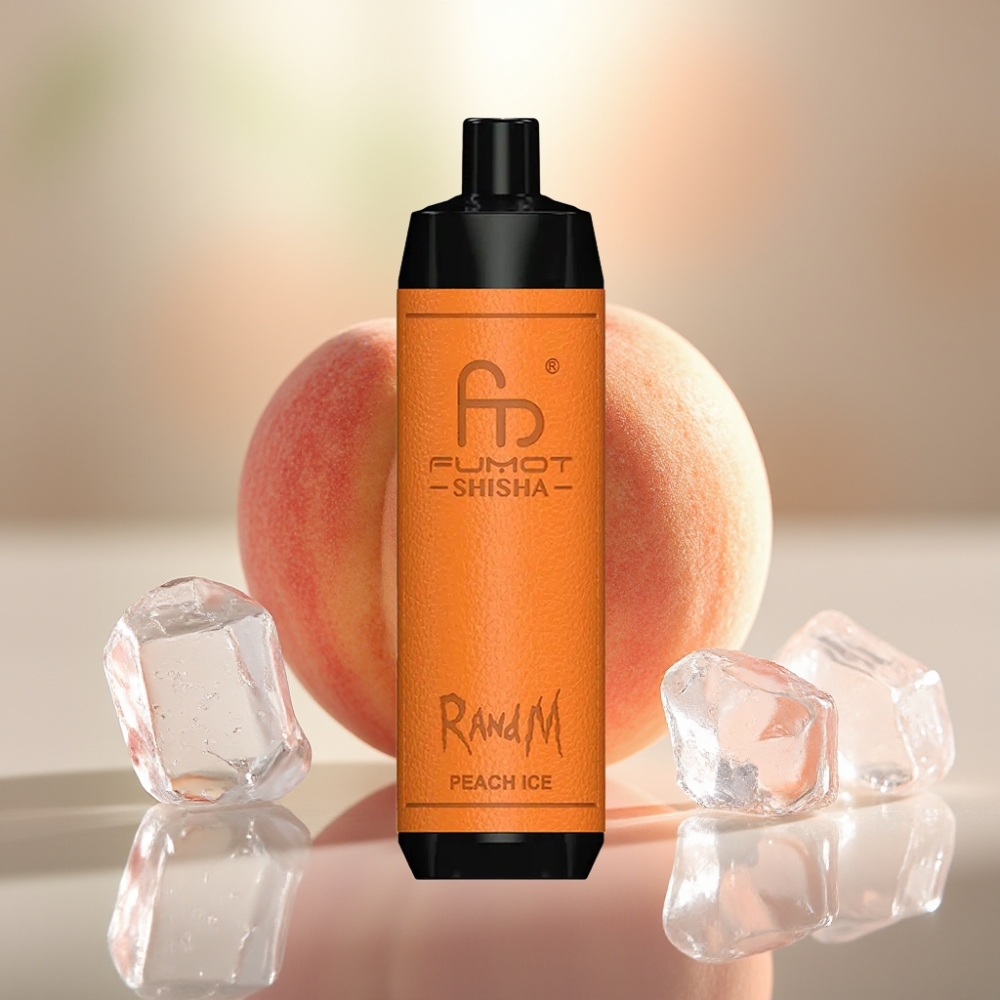 RandM Fumot Shisha 10000 Puffia Disposable Vape Persikka-Jää 18ml 850mAh