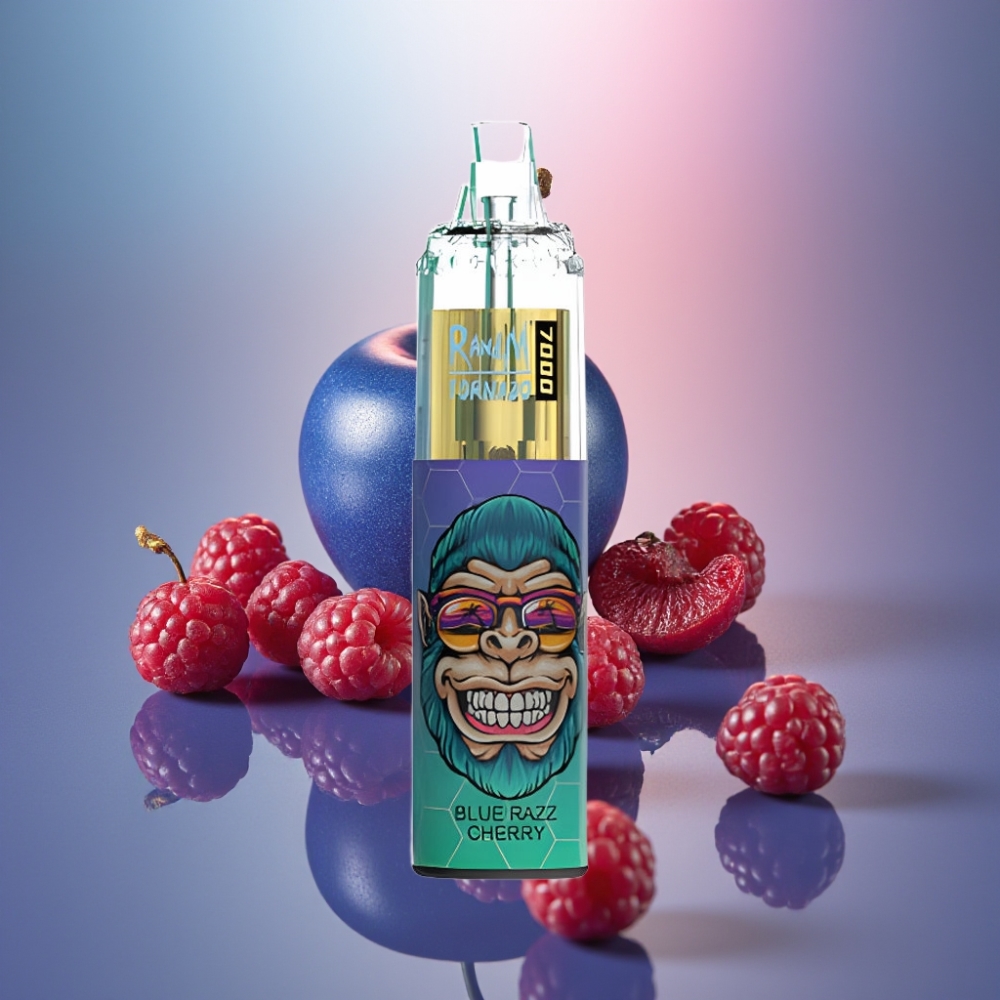 RandM Fumot Tornado 7000 Puffs Disposable Vape Sininen Vadelma-Kirsikka 850 MAH Type-C