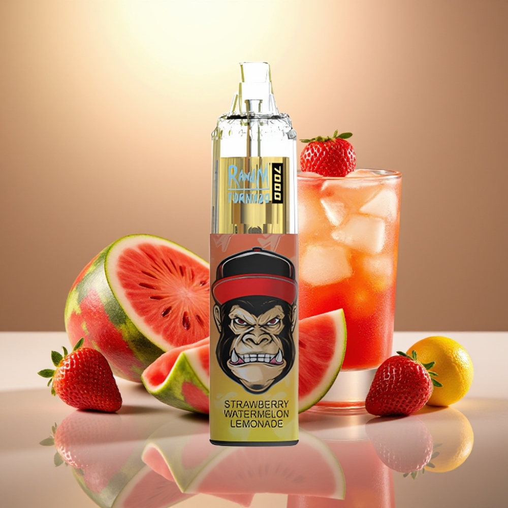 RandM Fumot Tornado 7000 Puffs Mansikka-Arbuusi-Limonadi 850 MAH Akku Type-C