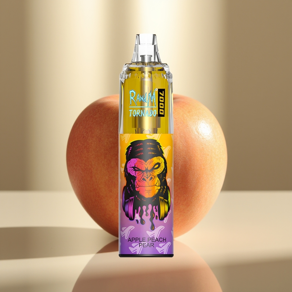 RandM Fumot Tornado 7000 Sähkötupakka Omena Persikka Päärynä – 14 ML Type-C RGB