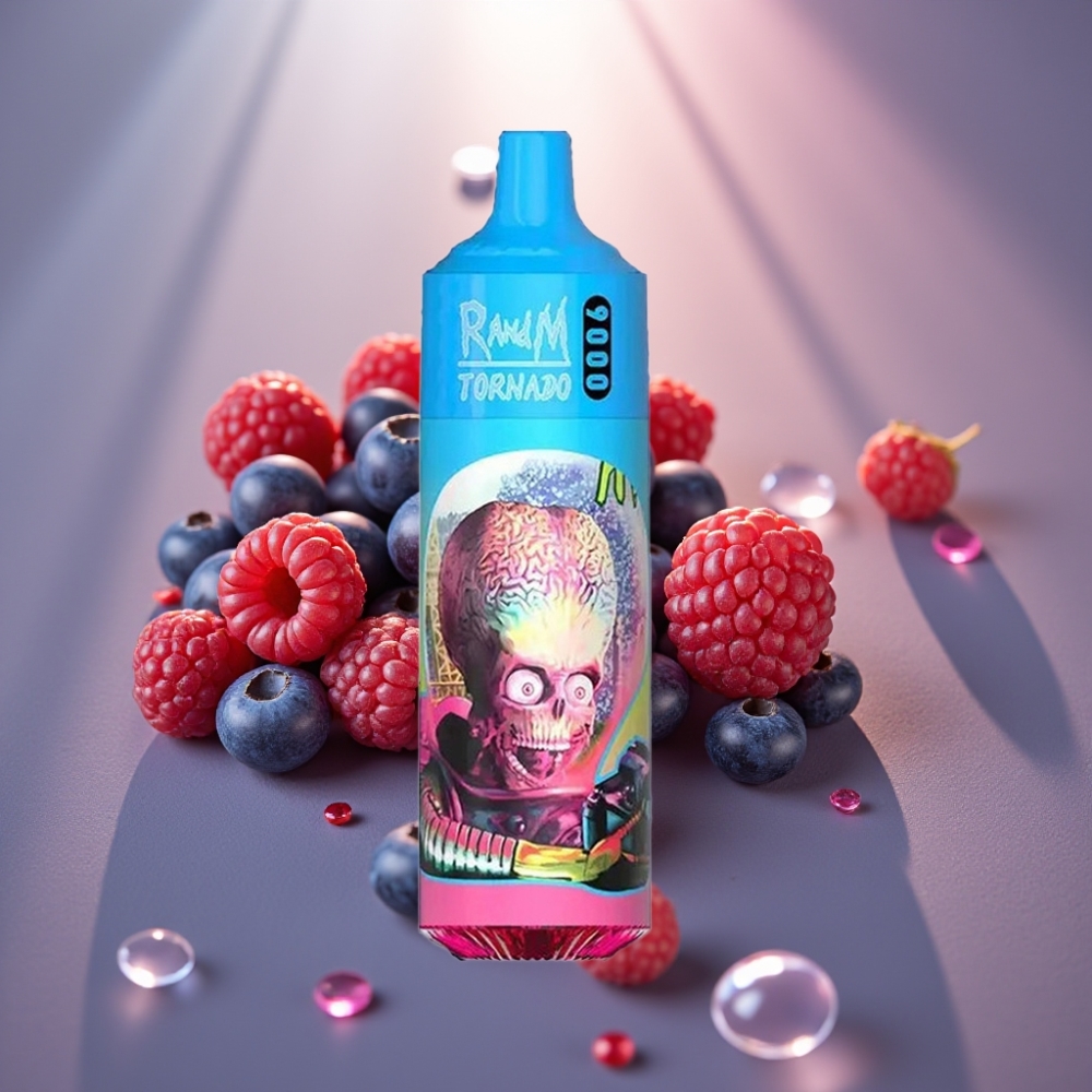 RandM Tornado 9000 Puffs 850 mAh Mustikka-Hapanvadelma Mesh Coil