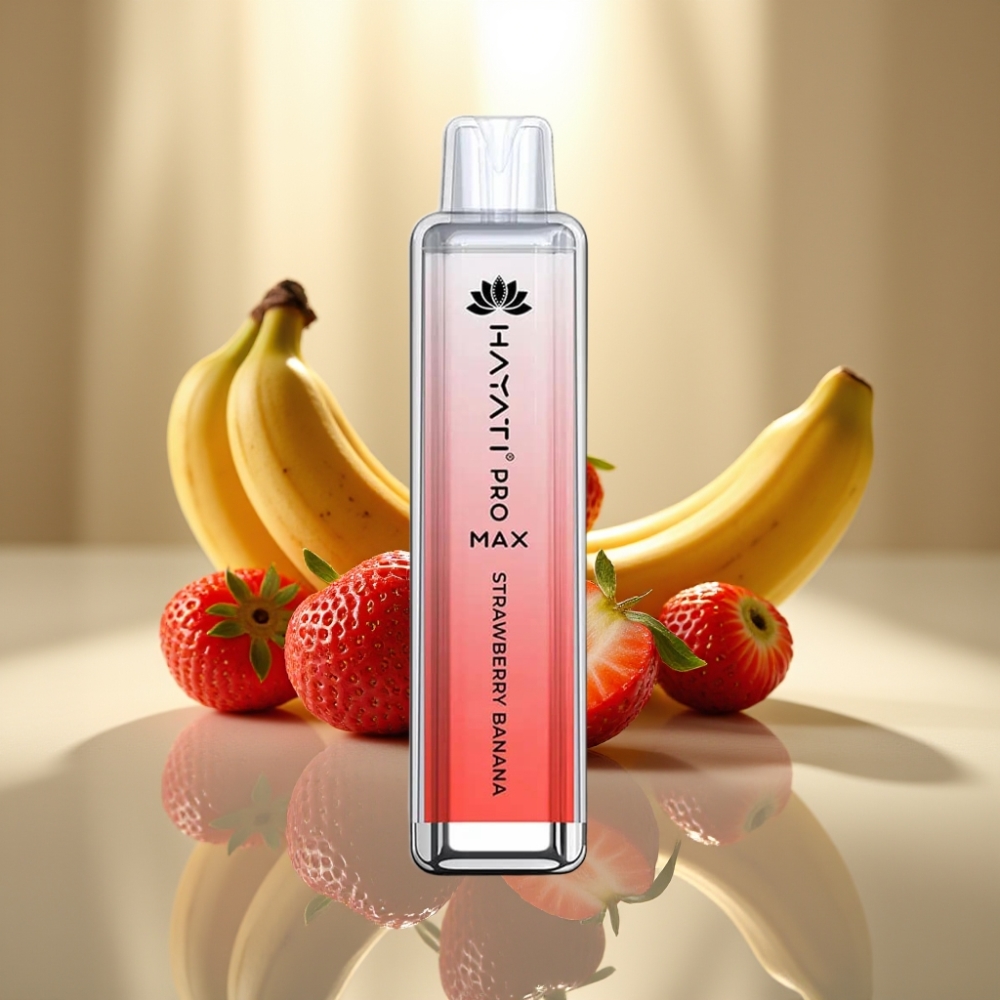 Hayati Pro Max 4000 Puffs Disposable Vape Mansikka-Banaani 1400mAh Ladattava
