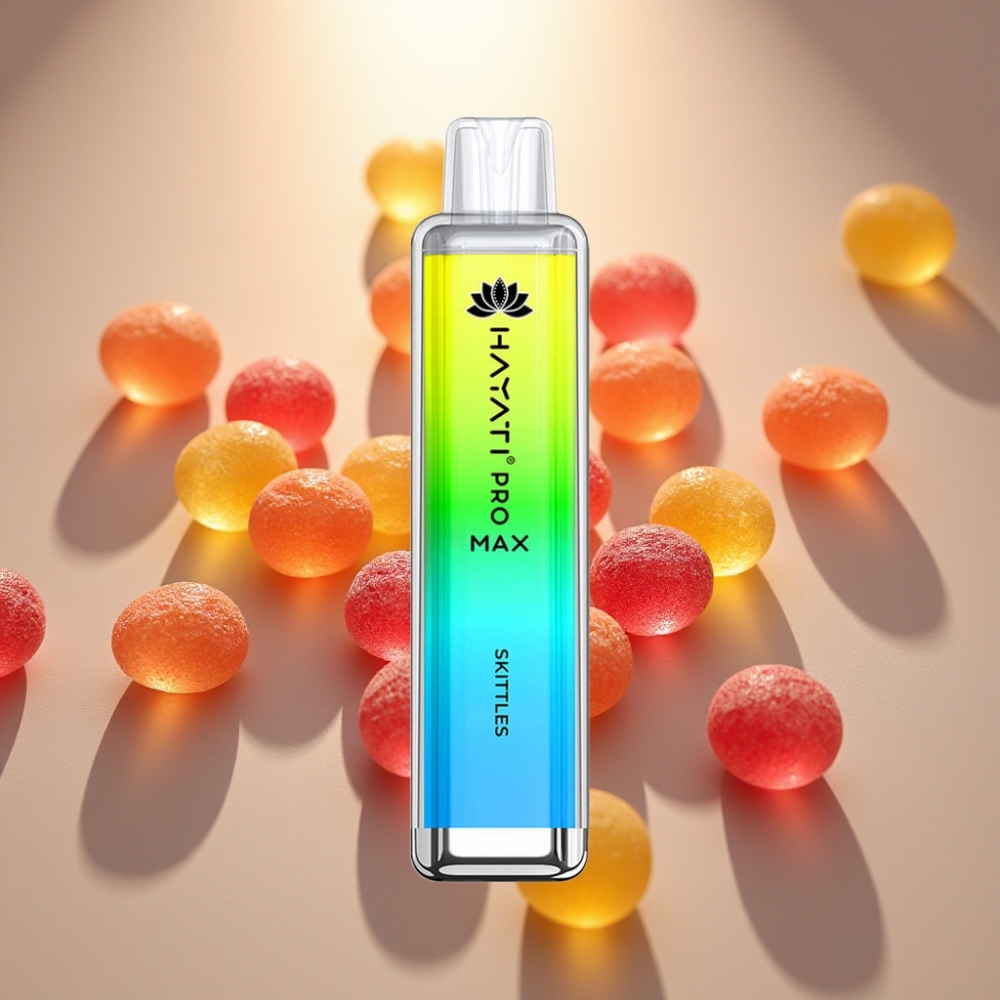 Hayati Pro Max 4000 Puffs Disposable Vape Skittles - 1400mAh Akku 2/5 Nikotiinia Kristallin ulkonäkö