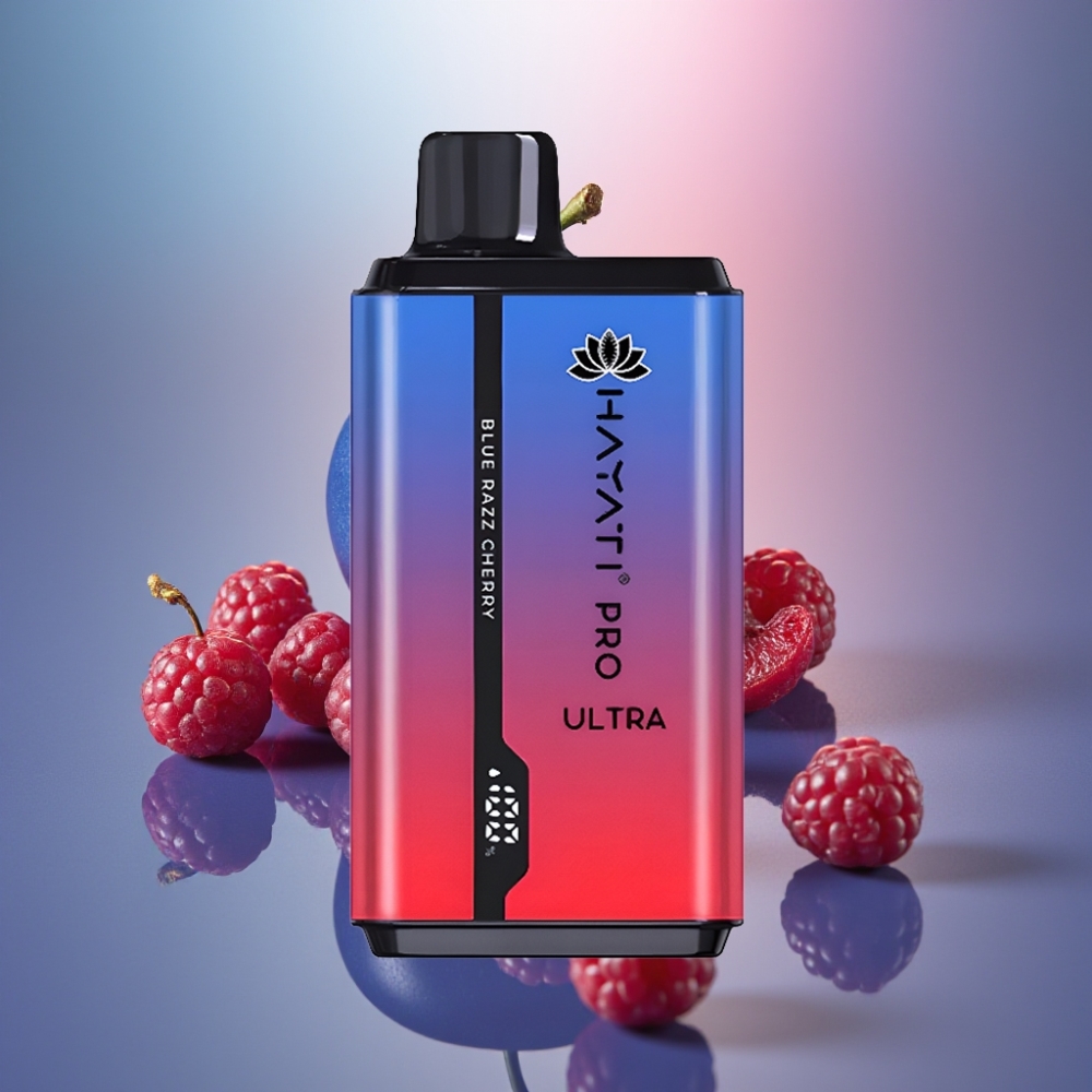 Hayati Pro Ultra 15000 Puffit Disposable Vape Sininen Vadelma-Kirsikka ja 850mAh