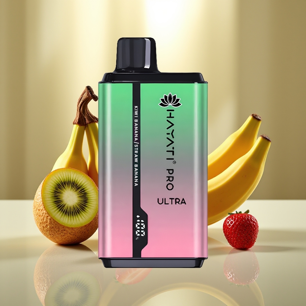 Hayati Pro Ultra 15000 Puffs 850mAh Disposable Vape Kiivi Banaani Mansikka Banaani