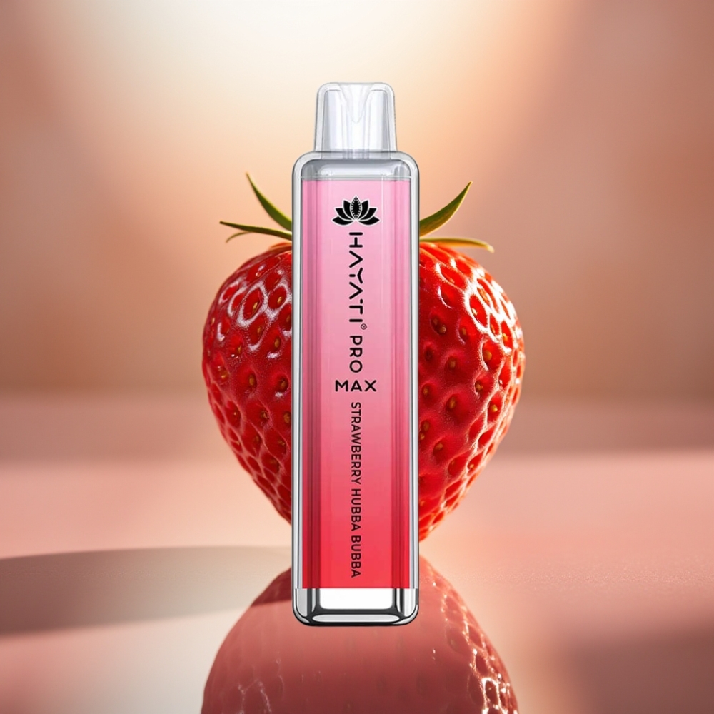Hayati Pro Max 4000 Puffs - Mansikka Hubba Bubba 1400mAh akku 2ml säiliö