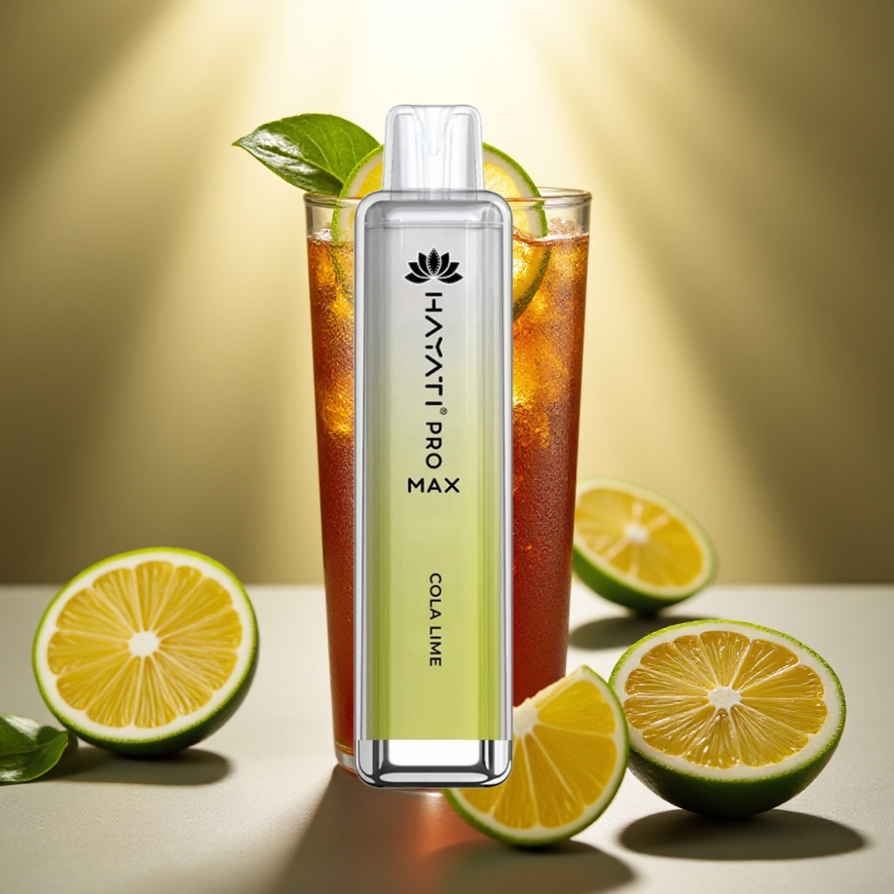 Hayati Pro Max 4000 Puffs Disposable Vape Cola-Lime 1400mAh Ladattava Akku
