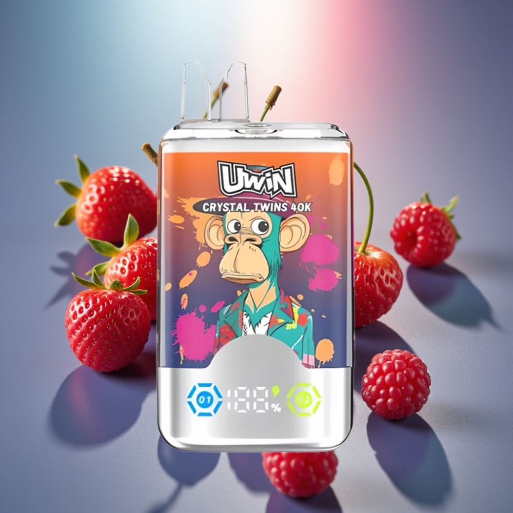 UWIN Crystal Twins 40000 Puffs Mansikka Vadelma Kirsikka Mr Blue - 32ml / 850mAh