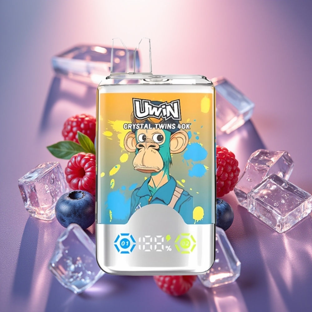 UWIN Crystal Twins 40000 Puffs Mustikka Vadelma Kirsikka Jää 2 makua 850mAh