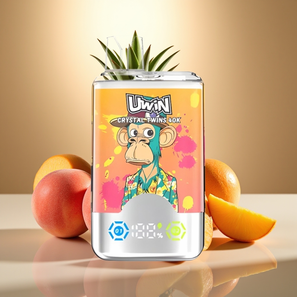 UWIN Crystal Twins 40000 Puffs Persikka Mango Ananas Red Bull Mesh 06 Ohm 32ml