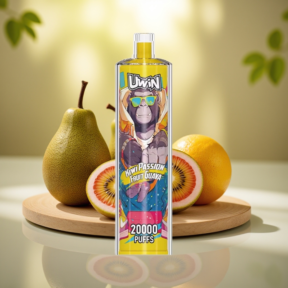 Uwin Shisha Hookah Crystal 20000 Puffs Kiivi Passiohedelmä Guava Mesh Coil Type-C