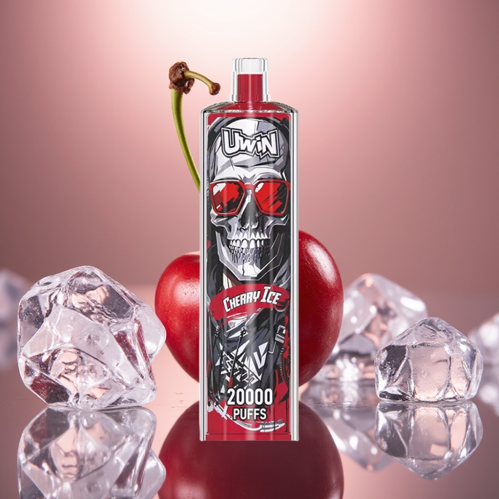 Uwin Shisha Hookah Crystal 20000 Puffs Kirsikka-Jää Mesh-käämitys Type-C