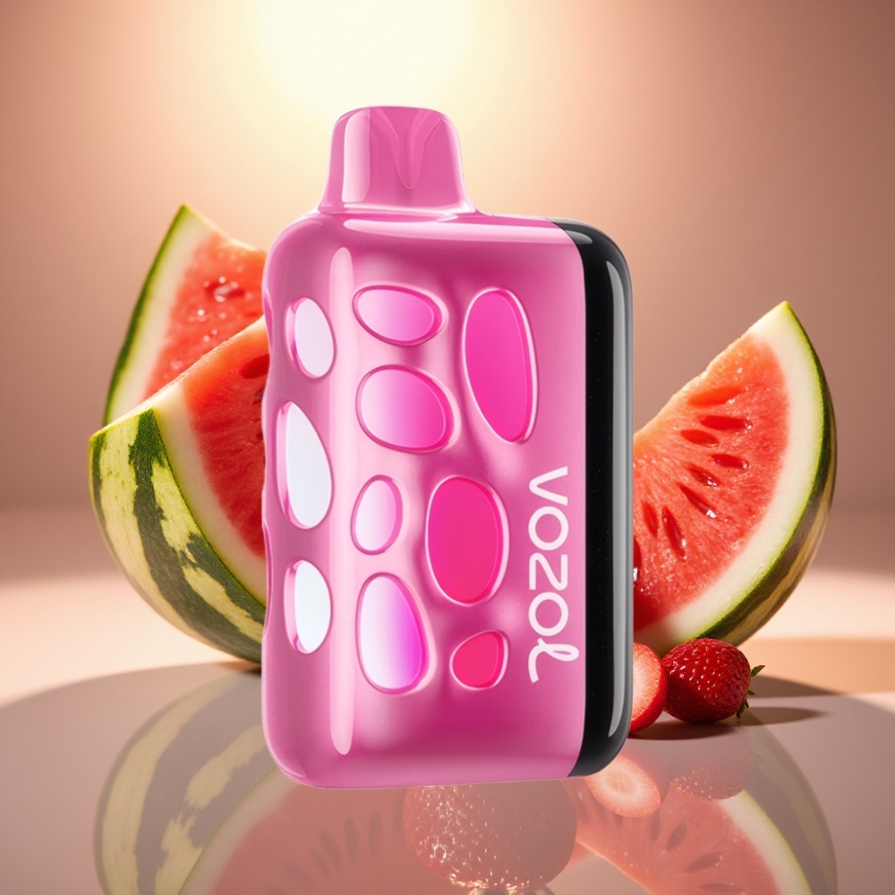 VOZOL RAVE 40000 Kertakäyttöinen Vape Mansikka-Vesimeloni 270° Hohtava Design 80 Lataus 20 Min